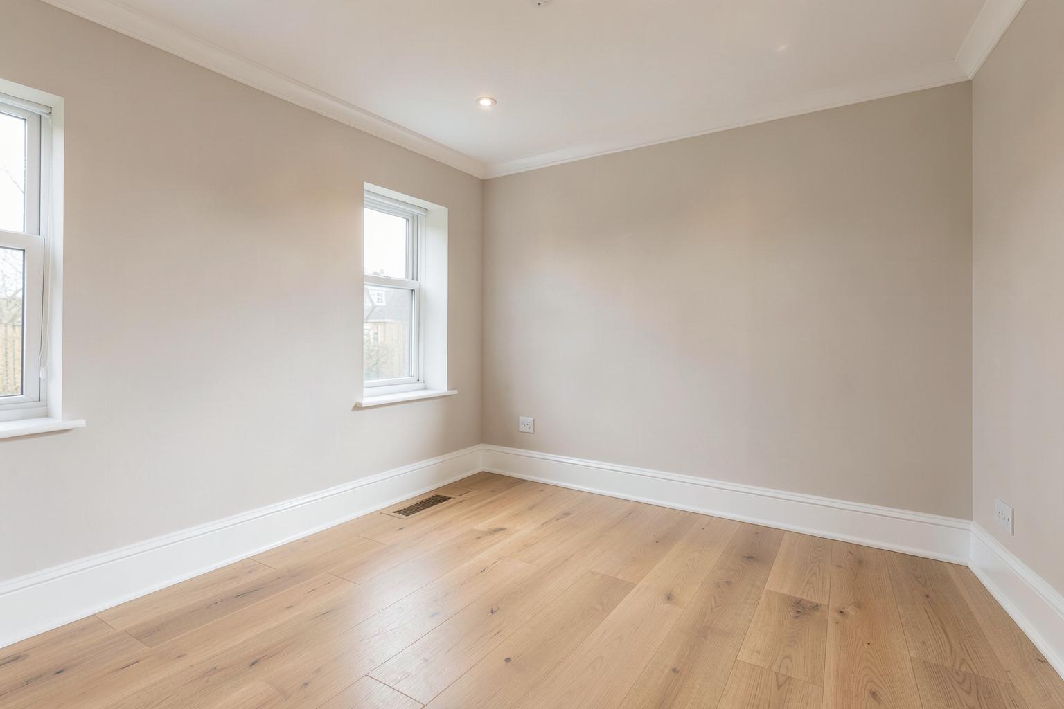 Freshly renovated neutral living room